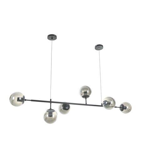 Черен винтидж полилей 6xE27 метал и стъкло