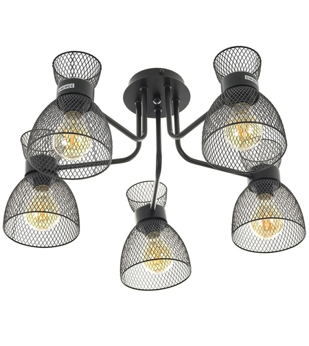 Винтидж полилей от черен метал – 5xE27, ретро стил и елегантен дизайн