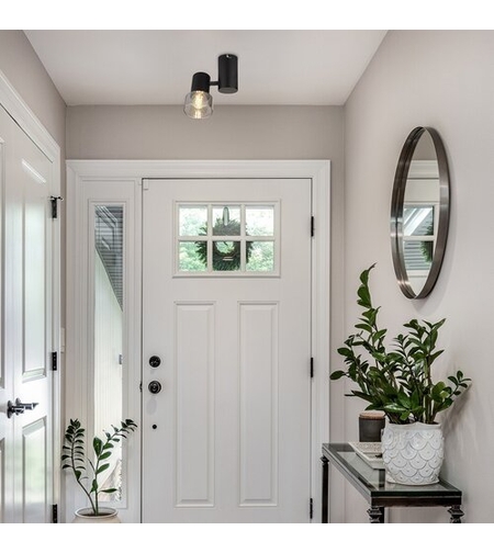 Модерен  единичен спот осветител – E14, 1xMAX15W, IP20, черен метал, стъкло с димен цвят