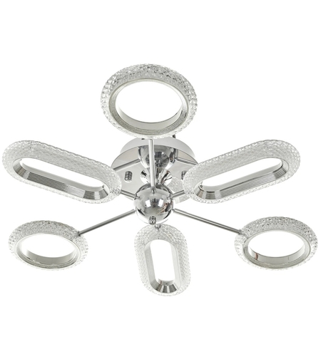 Модерен LED полилей 90W – хром, с дистанционно управление и регулируема светлина