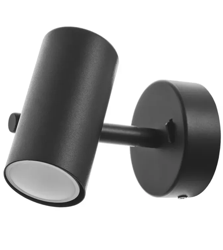 Стенен спот черен GU10 с подвижно тяло