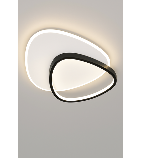 LED плафон черено и бяло, 82W, димиране и регулиране на светлината 3000K–6000K