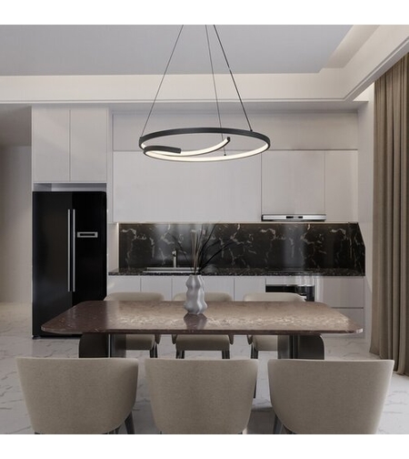 Модерен висящ LED полилей 40W – черен, естествена светлина 4000K