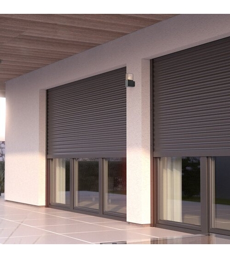 Стилен външен аплик Loanda E27 – модерно фасадно осветление с кафяв прозиращ абажур и IP44 защита