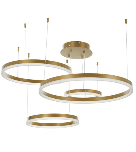 LED Полилей Infinity Rings – Злато, 204W, дистанционно управление