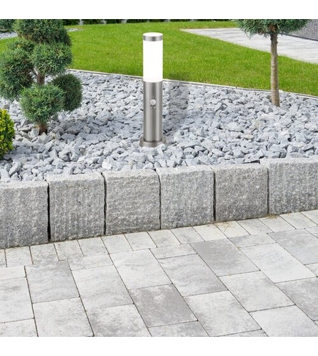 Модерен градински стълб Inox Torch E27 със сензор – елегантно външно осветление с IP44 защита