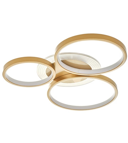 Луксозен LED таванен плафон 96W – матирано злато със Smart управление и димиране