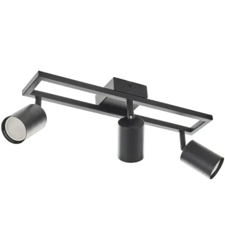 Спот черен, метал, 3×GU10, модерен стил, подвижни рамена