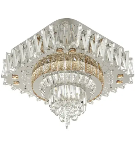 LED таванен плафон с кристал 36W с дистанционно и RGB – Хром