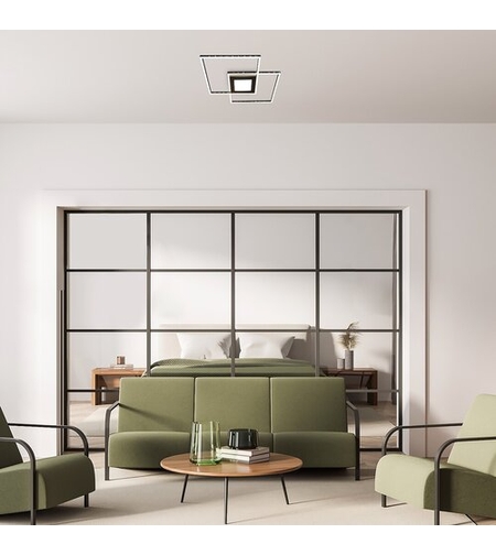 Модерен LED плафон 40W – матово черен, естествено бяла светлина  Стилен и функционален LED плафон 40W с изчистен модерен дизайн в матово черно.