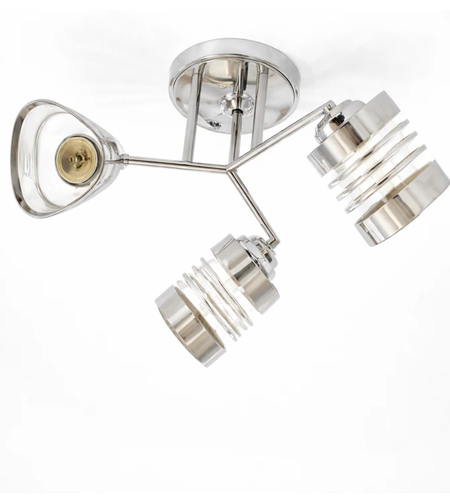 Полилей 3 x E27 хром със стъкло модерен дизайн