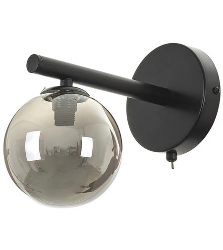 Стилен стенен аплик от метал и стъкло – черен/хром, G9, 1 светлоизточник, с ключе