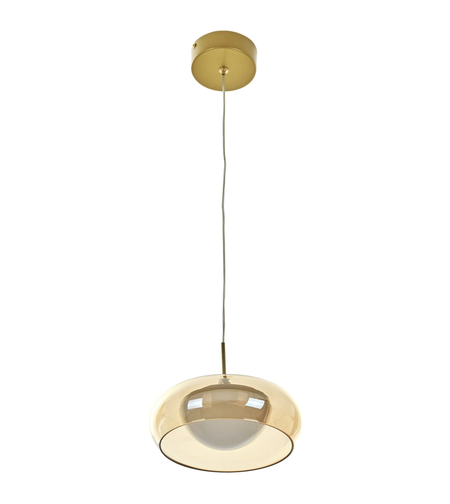 LED полилей 18W матирано злато, метал и стъкло