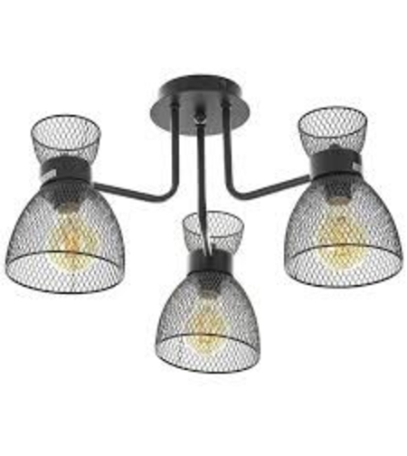 Елегантен винтидж полилей, изработен изцяло от черен метал. Идеален избор за интериори в индустриален или ретро стил – всекидневни, кухни, заведения и трапезарии. Комбинира класически дизайн и здрава конструкция. Съвместим с LED крушки E27, осигуряващи ни