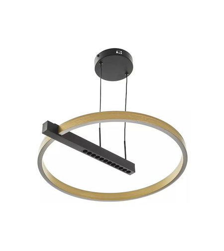 Висящ LED полилей 39W – черен и матирано златен цвят с Smart управление
