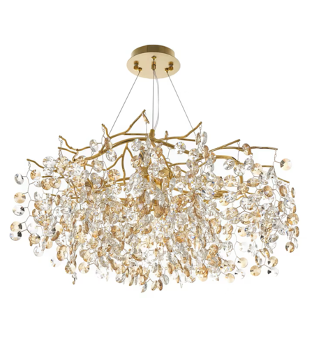 Елегантен кристален полилей в злато с 8 X E14