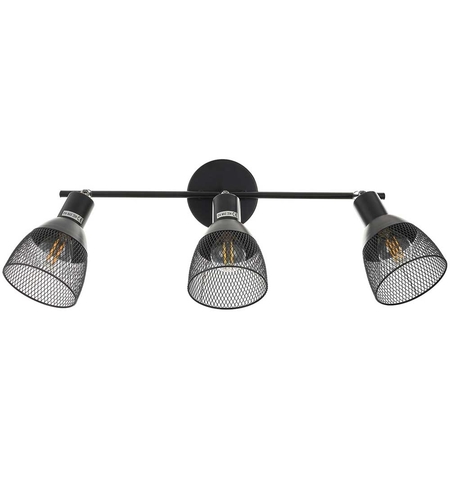 Спот черен, метал, 3×E14, с подвижни рамена и ключ