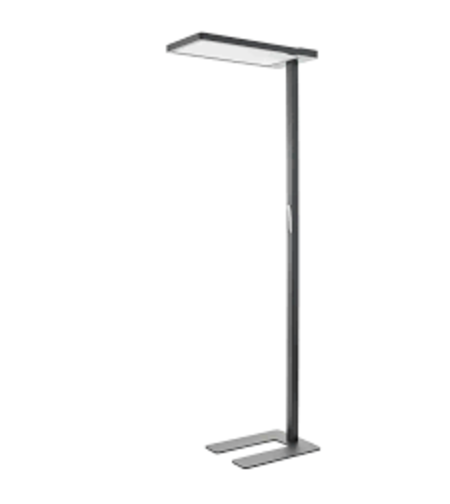 Модерен LED лампион 27W – черен метал и PVC, димиращ, студена бяла светлина (4500–6800K)