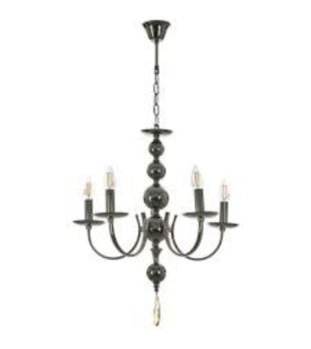 Класически черен полилей 5xE14 – елегантен акцент за всеки интериор