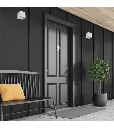 Минималистичен бял кубичен аплик Solin – елегантно фасадно осветление G9