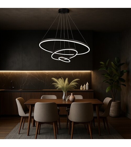 Модерен LED полилей Isaure – 100W, CCT 3000K–6500K, димируем, с дистанционно