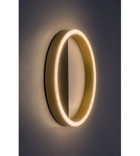 Модерен LED стенен аплик 15W с топло бяла светлина – черен и златен