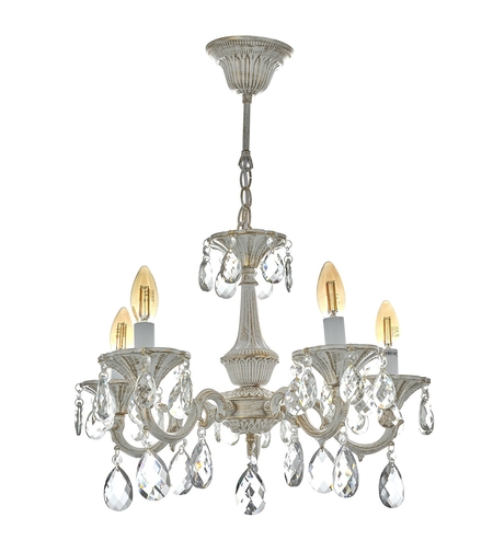 Класически бял полилей с кристали – елегантност и светлина в перфектен баланс