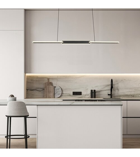 Модерен висящ LED полилей 36W с регулируема цветна температура – черен