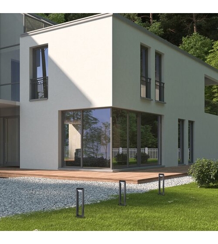 Модерен външен градински LED стълб Medna 8W с топло бяла светлина