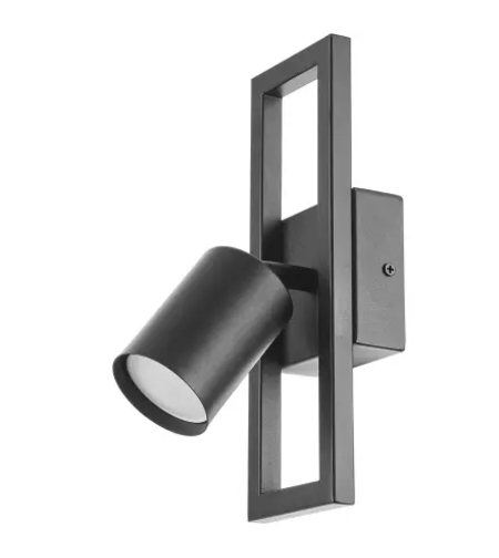 Спот черен, метал, 1×GU10, модерен стил, подвижни рамена