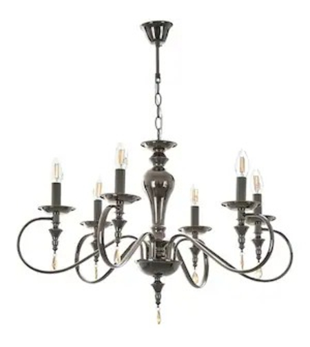 Класически черен полилей 5xE14 за елегантно осветление