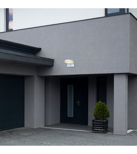 Бял фасаден LED аплик Batida 9W със сензор и регулируема светлина