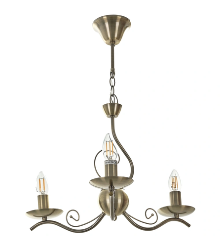 Класически бронзов полилей 3xE14 – елегантен дизайн и уютна атмосфера