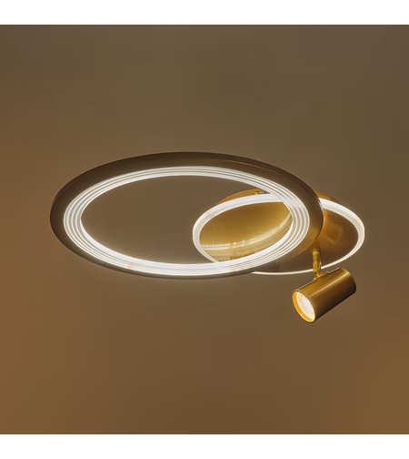 LED таванен плафон 69W – матирано злато със Smart управление, димиране и подвижни рамена