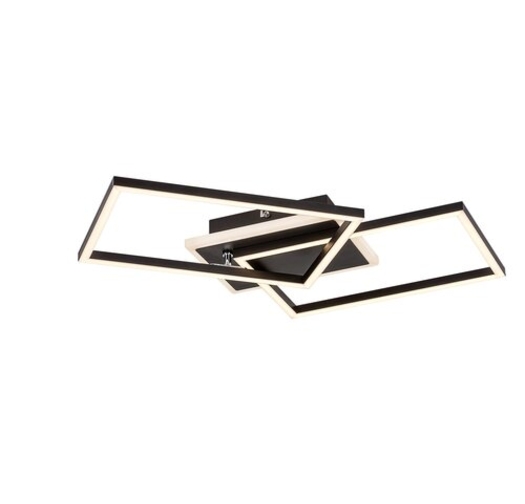 Модерен LED таванен плафон 40W – черен, 2700K–3500K, 1500–2500lm