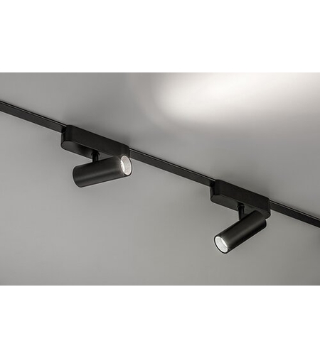 Модерен LED спот за релсово осветление – 6W, естествено бяло 4000K, черен алуминий