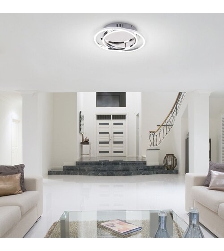 Модерен LED таванен плафон 30W с естествено бяла светлина – хром