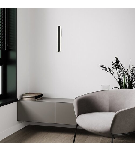 Модерен LED стенен аплик 12W с регулируема цветна температура – черен