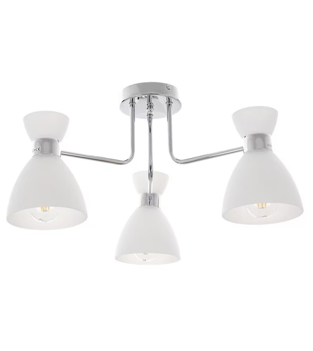 Класически хромиран полилей от метал и стъкло –  3 X E27