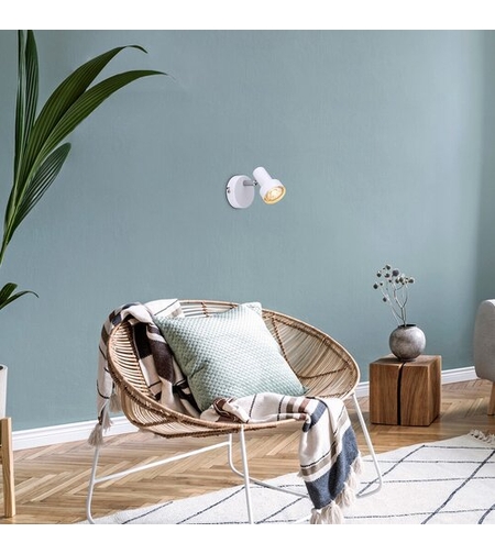 Модерен единичен спот осветител – бял метал, GU10, 1x50W