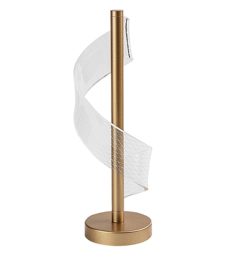 Елегантна настолна LED лампа 6W, златен метал и акрил, топло бяла светлина