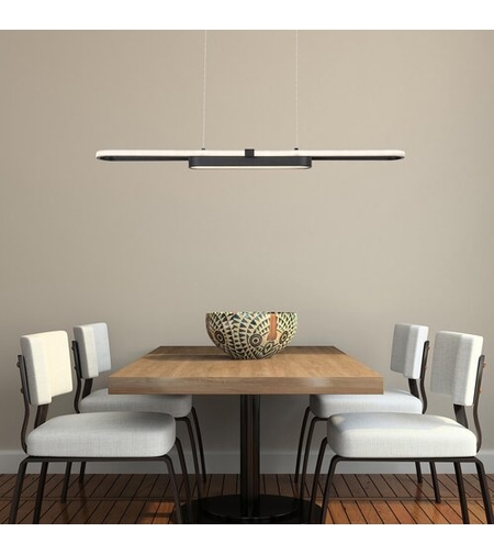 Модерен LED висящ осветител 48W – черен, естествено бяла светлина 4000K