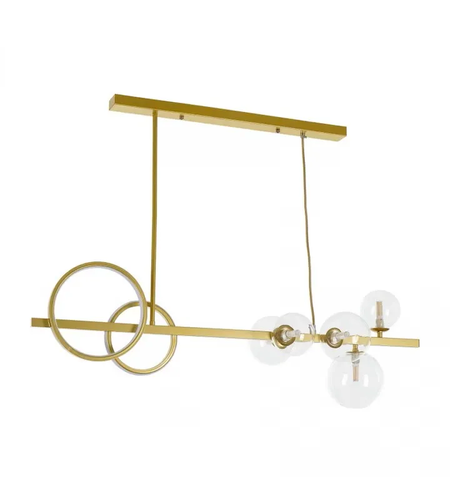 Винтидж полилей мат злато 18W 3000K + 5xG9 LED стъкло