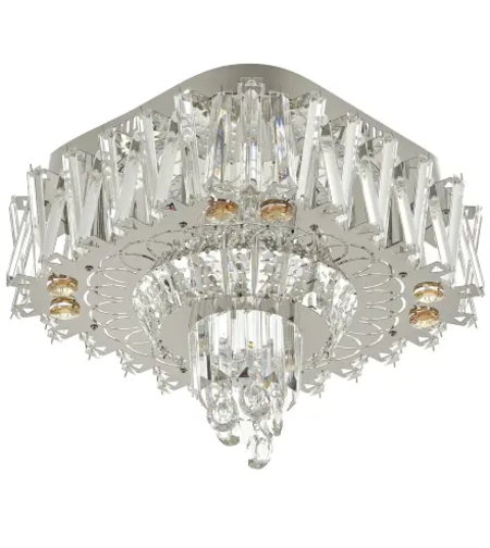 LED кристале плафон 24W с дистанционно и RGB – Хром