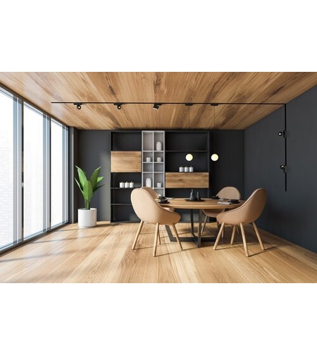 Модерен LED релсов спот – 5W топло бяло 3000K, стилен черен алуминий