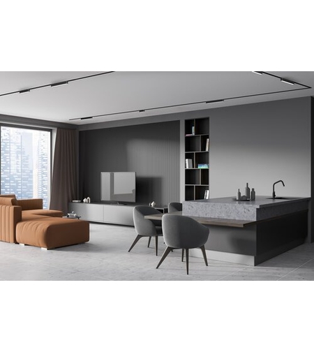 Смарт LED релсово осветление – 4W, регулируема цветна температура 2700–5500K, Wi-Fi, черен алуминий