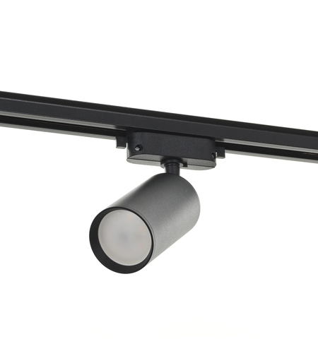 Черен релсов спот Bird – 1xGU10, подвижно тяло, модерен дизайн