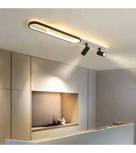 Smart LED таванен плафон 55W – стилен черен дизайн и подвижни рамена