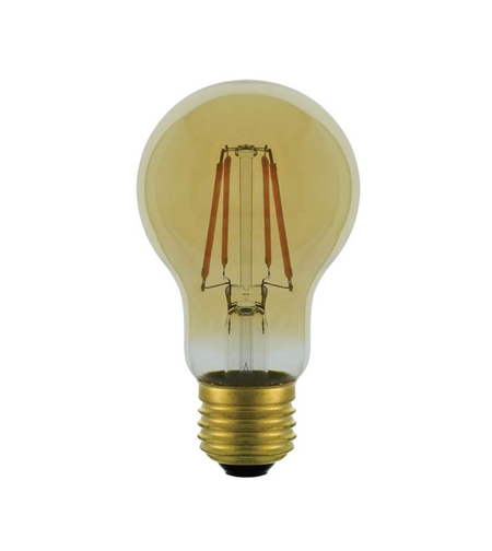 Филаментна LED крушка A60 E27 6W – 2500K топло бяла светлина, златно стъкло