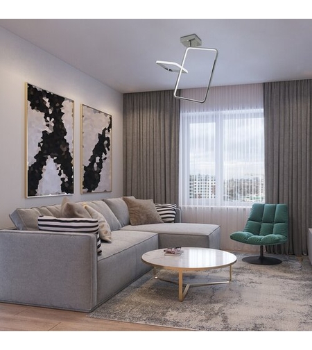 Модерен LED плафон Malwen – 36W, 3600 lm, хром, 4000K естествена светлина